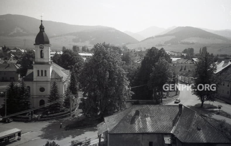 Pohľad na obec z kostolnej veže - Evanjelický kostol.