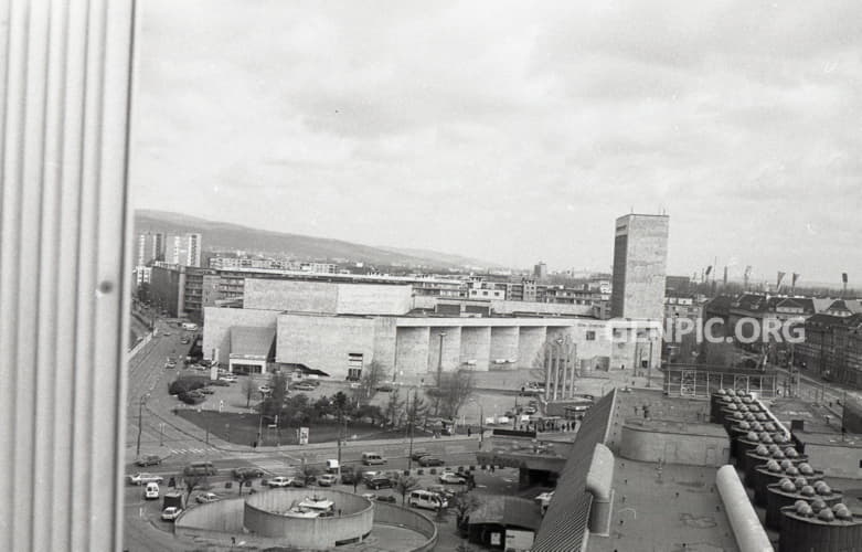 View of the city. Istropolis (House of Trade Unions).