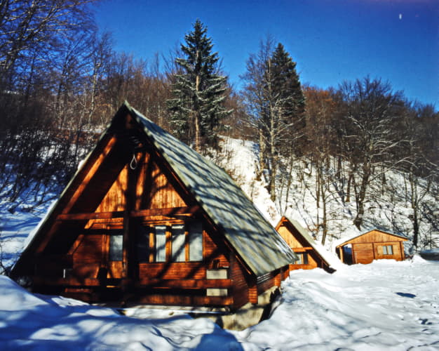 Log cabin settlement Salasky.