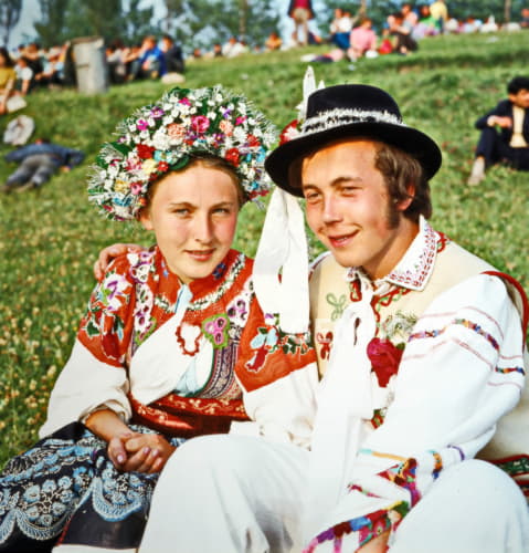 Couple in folk costumes - Folklore Festival Vychodna.