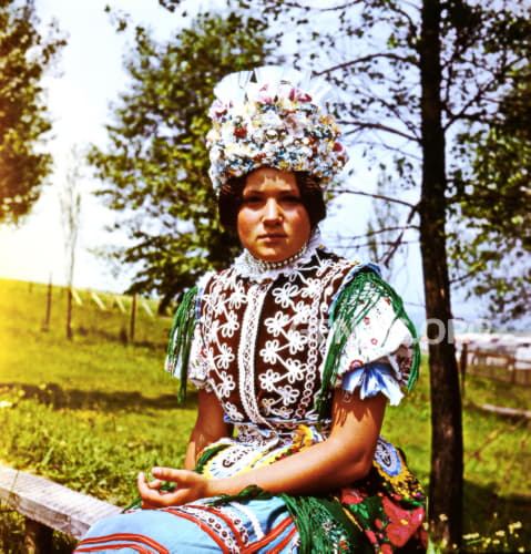 Lady in folk costume.