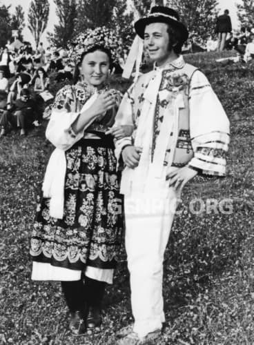 Couple in folk costumes - Folklore Festival Vychodna.